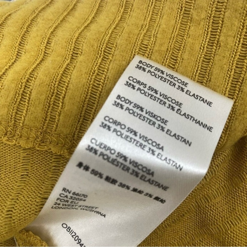 Yellow Ribbed Cowl Neck Sweater - Picture 3 of 5